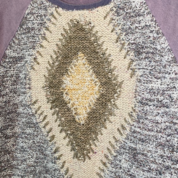Anthropologie Pilcro Anabel Purple Acid Wash Textured Sweater L - Picture 9 of 11